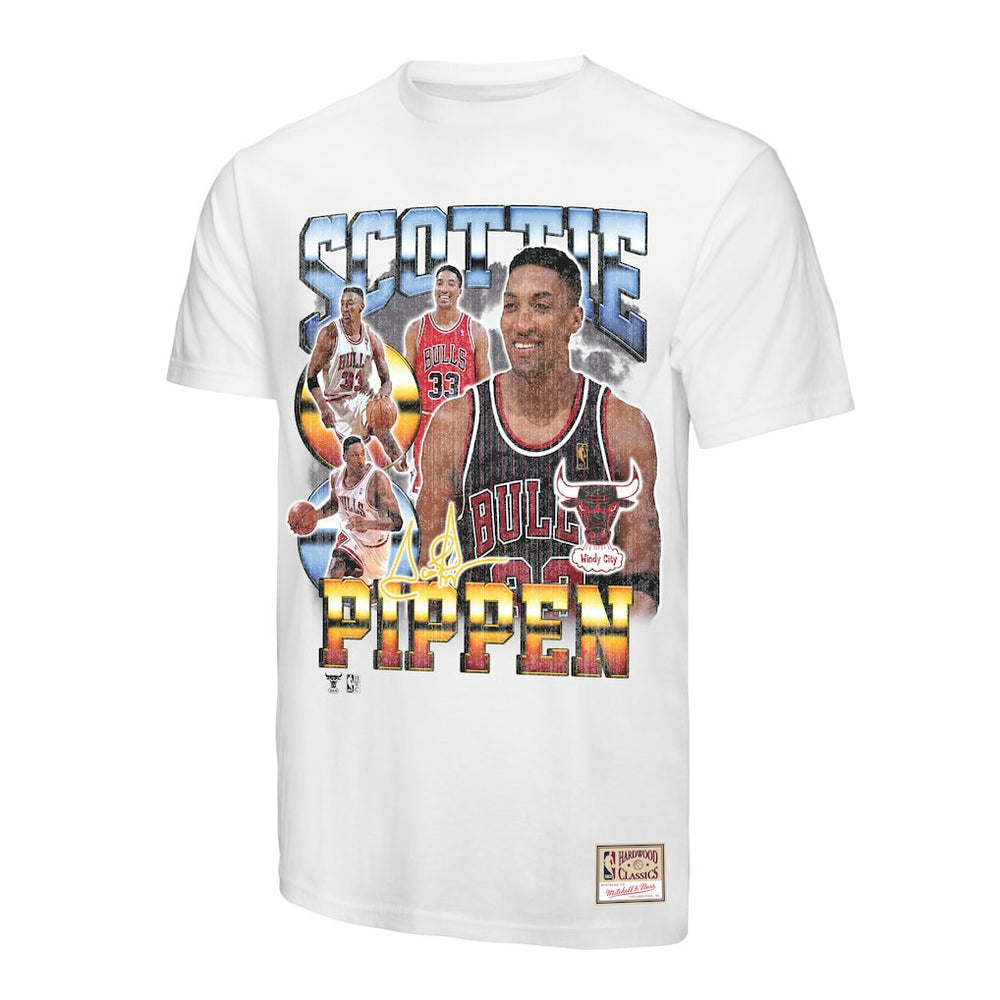 Scottie Pippen Chicago Bulls Hardwood Classics Commemorative Player Collage T-Shirt White