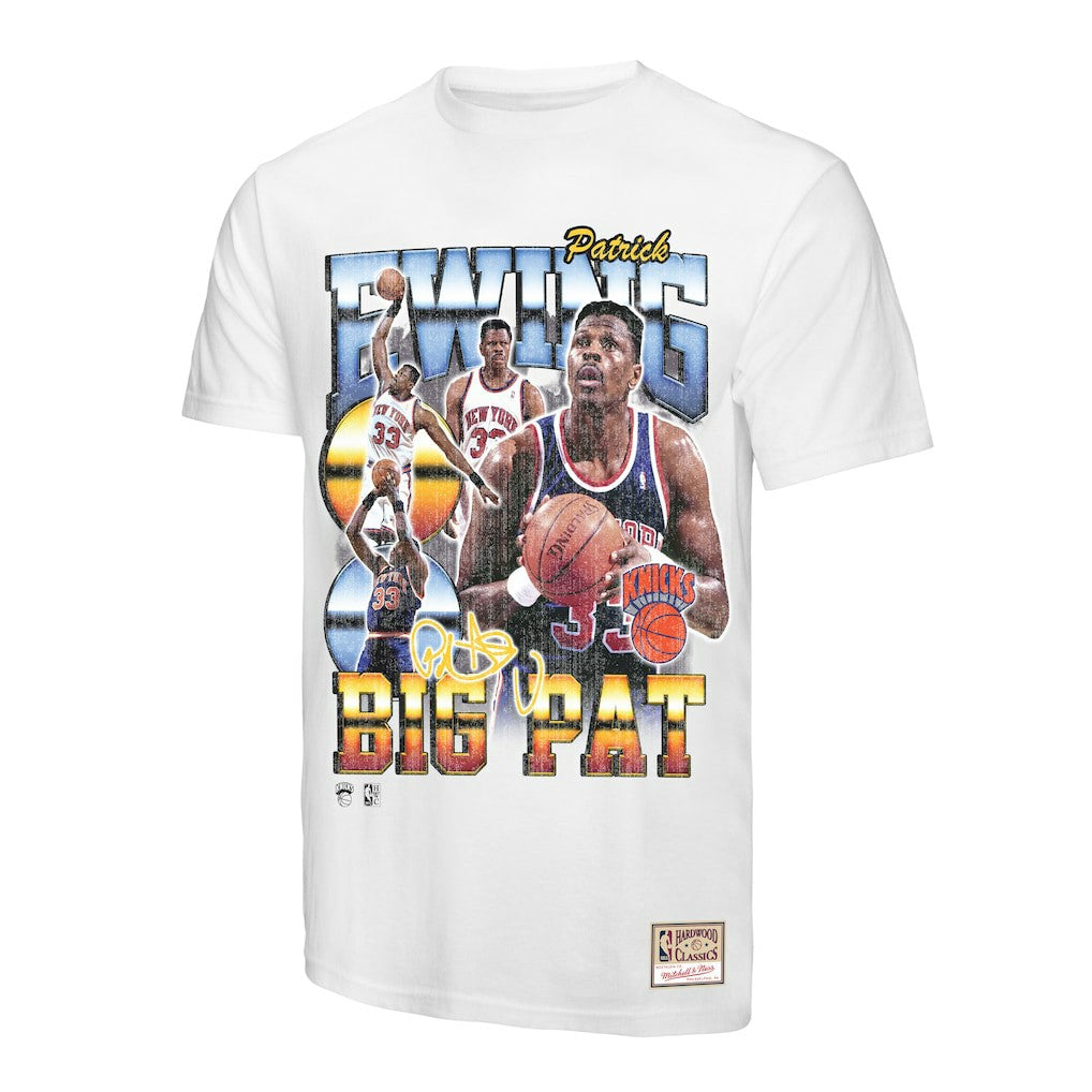 Patrick Ewing New York Knicks Hardwood Classics Commemorative Player Collage T-Shirt White