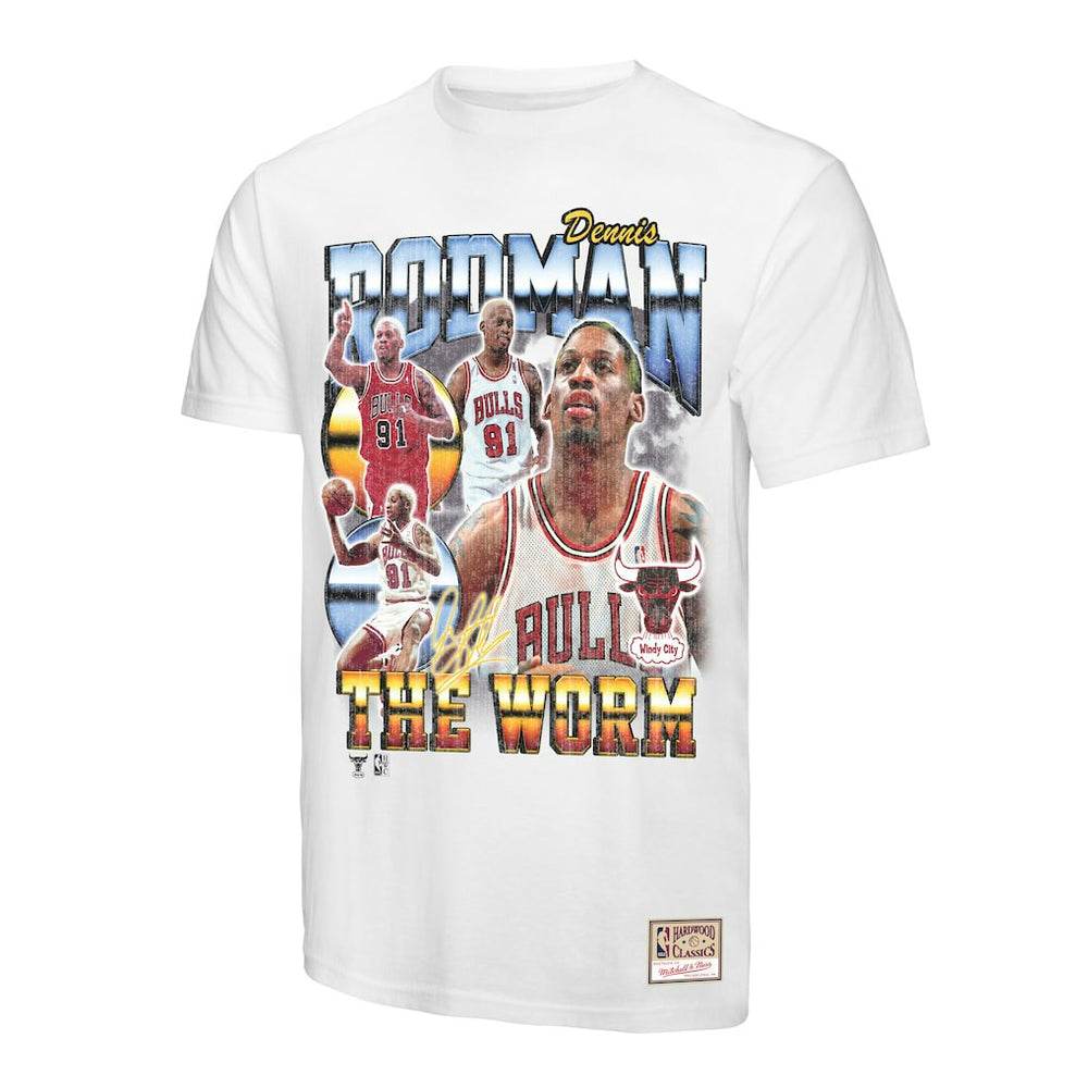 Dennis Rodman Chicago Bulls Hardwood Classics Commemorative Player Collage T-Shirt White