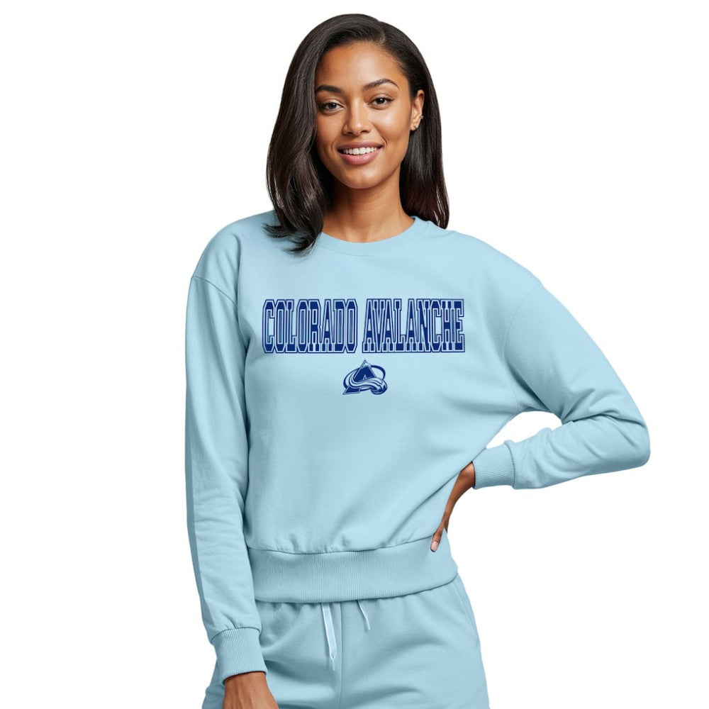 NHL Colorado Avalanche Concepts Sport Women's Tonal Pullover Sweatshirt - Light Blue