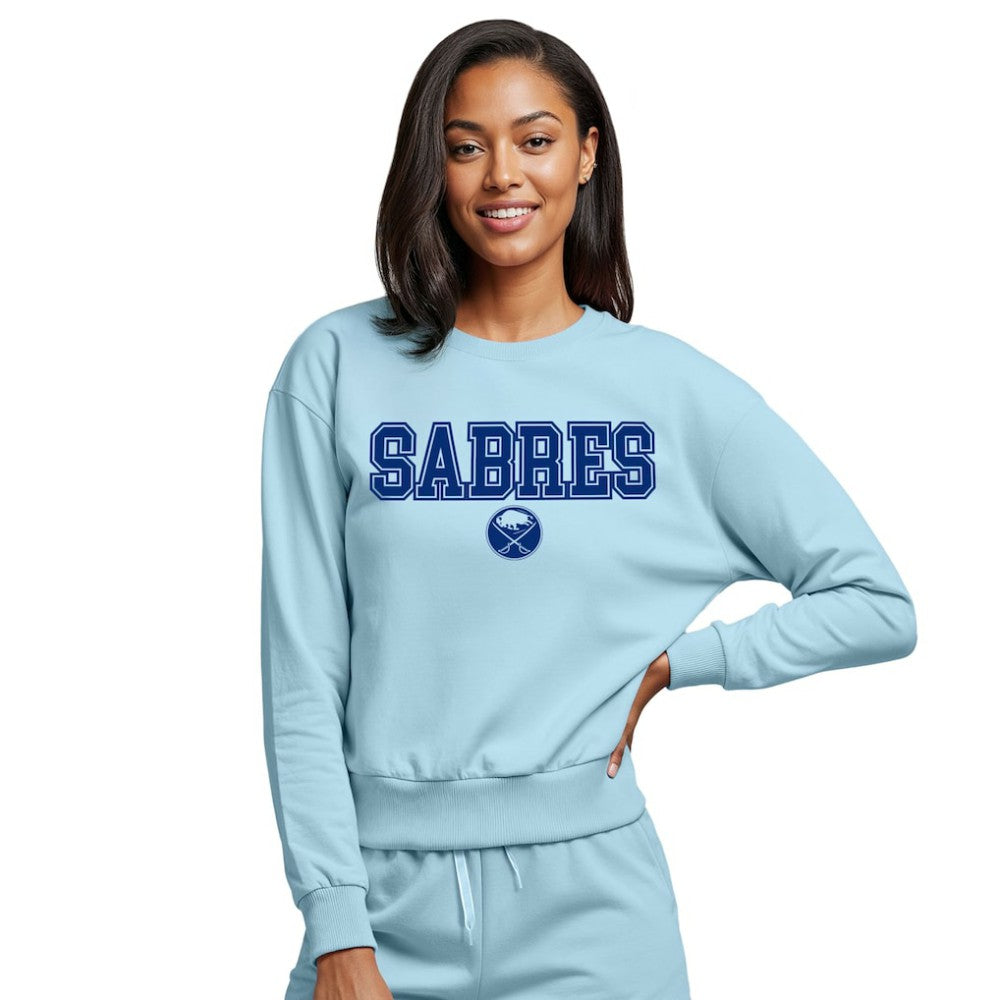 NHL Buffalo Sabres Concepts Sport Women's Tonal Pullover Sweatshirt - Light Blue