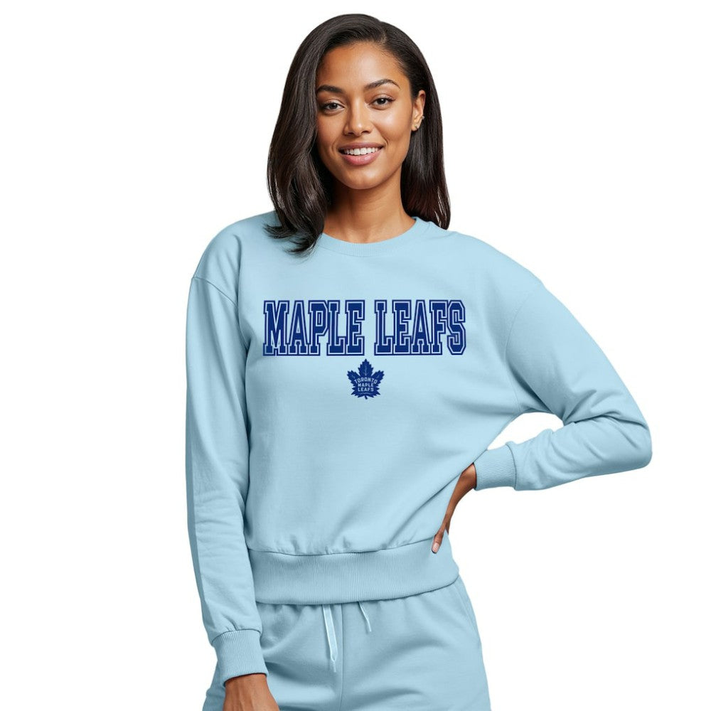 NHL Toronto Maple Leafs Concepts Sport Women's Tonal Pullover Tri-Blend Sweatshirt - Light Blue