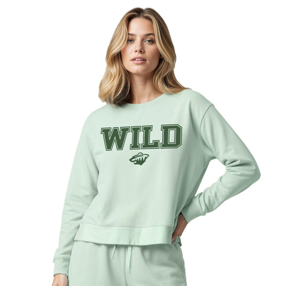 NHL Minnesota Wild Concepts Sport Women's Tonal Pullover Tri-Blend Sweatshirt - Light Green