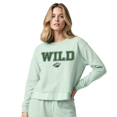 NHL Minnesota Wild Concepts Sport Women's Tonal Pullover Tri-Blend Sweatshirt - Light Green