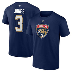 NHL Seth Jones Florida Panthers Fanatics Authentic Stack Name & Number T-Shirt - Navy