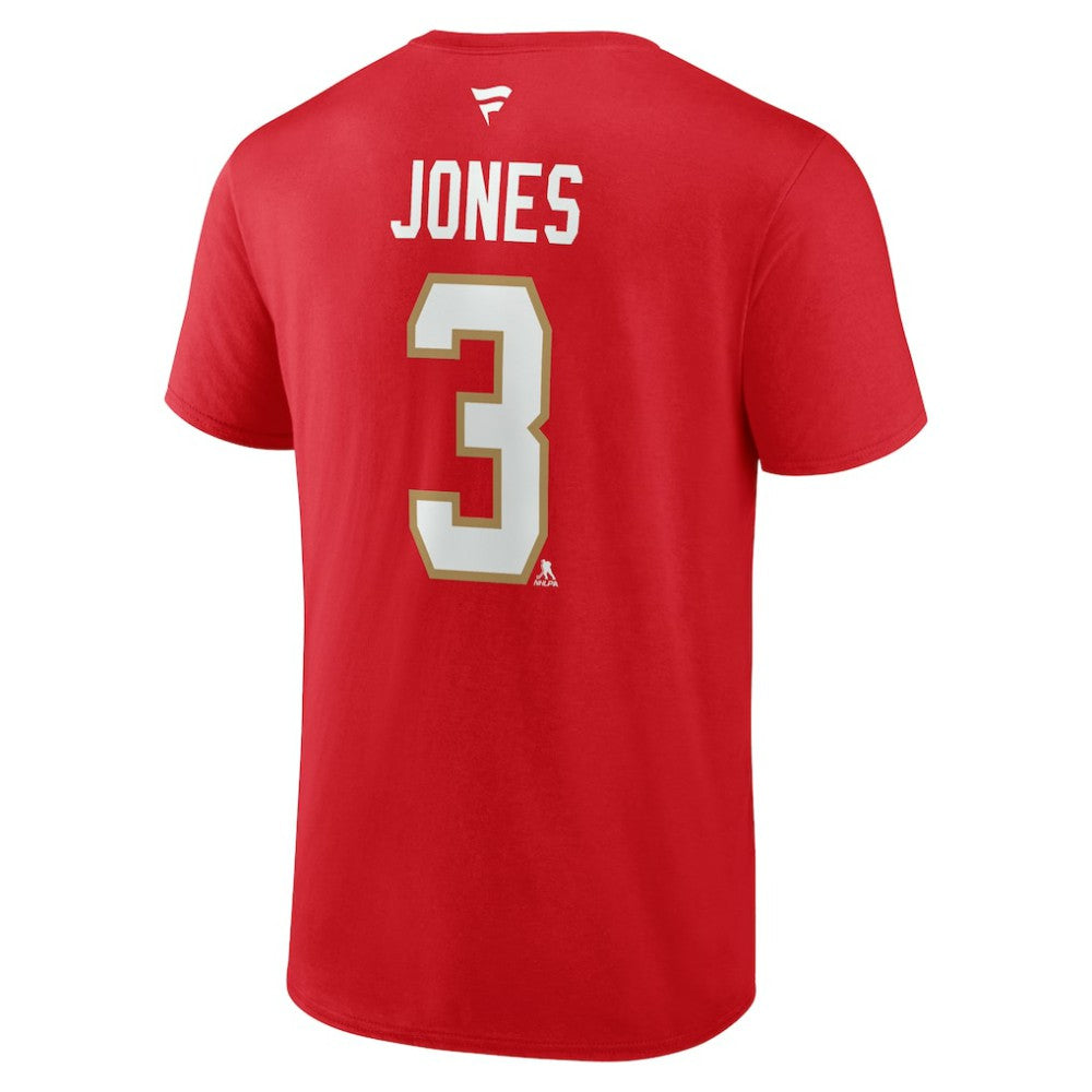 NHL Seth Jones Florida Panthers Fanatics Authentic Stack Name & Number T-Shirt - Red