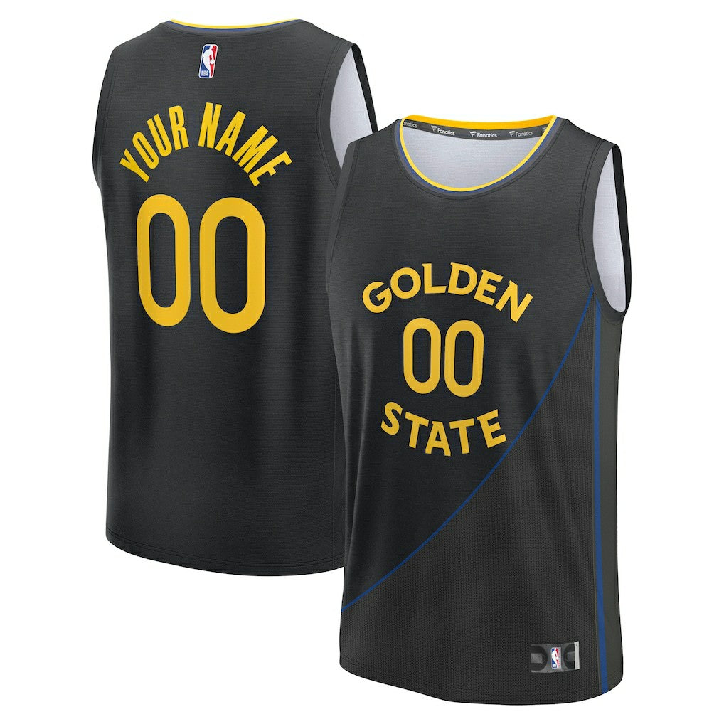 Golden State Warriors Fast Break Custom Jersey Statement Editi- Black