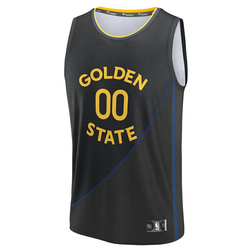 Golden State Warriors Youth Fast Break Custom Replica Jersey Black Statement Edition