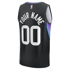 Utah Jazz Youth Fast Break Custom Replica Jersey Black Statement Edition