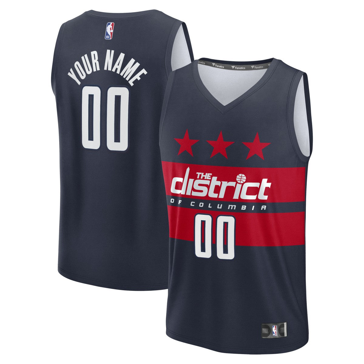 Washington Wizards Youth Fast Break Custom Replica Jersey Navy Statement Edition