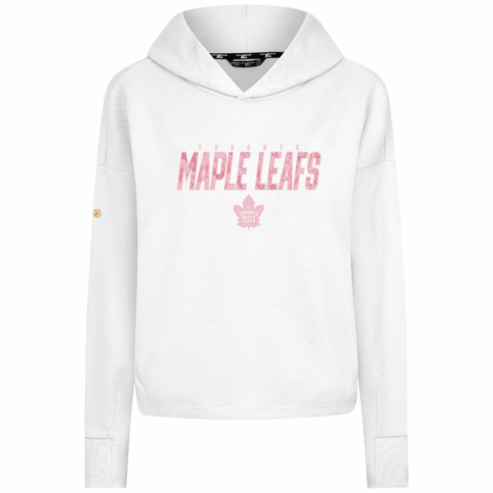 NHL Toronto Maple Leafs Levelwear Women's Mother's Day Sweet Floral Pullover Hoodie - White