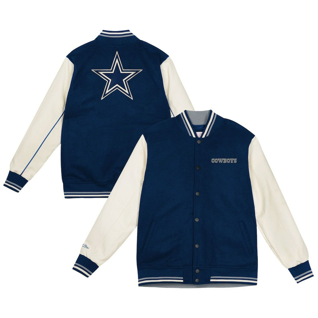 Dallas Cowboys Youth Full-Snap Varsity Jacket Navy/Cream