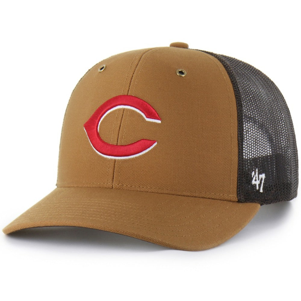 Cincinnati Reds Carhartt x '47 Trucker Adjustable Hat - Brown Hats