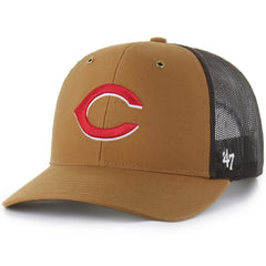 Cincinnati Reds Carhartt x '47 Trucker Adjustable Hat - Brown Hats