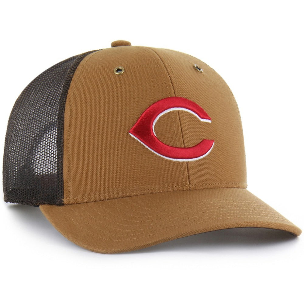 Cincinnati Reds Carhartt x '47 Trucker Adjustable Hat - Brown Hats
