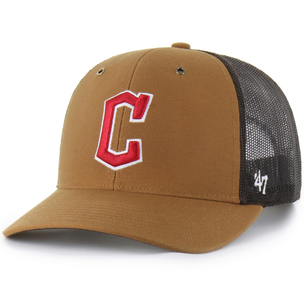 Cleveland Guardians Carhartt x '47 Trucker Adjustable Hat - Brown Hats