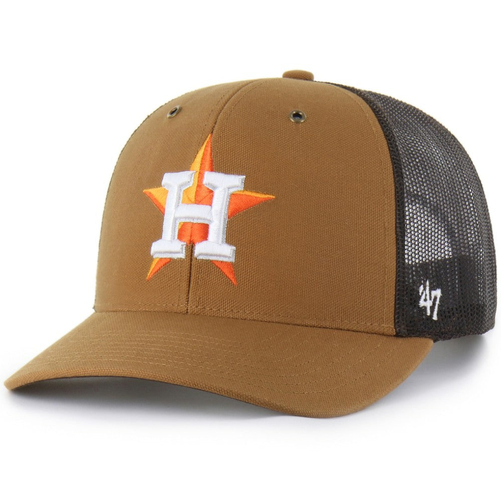 Houston Astros Carhartt x '47 Trucker Adjustable Hat - Brown Hats