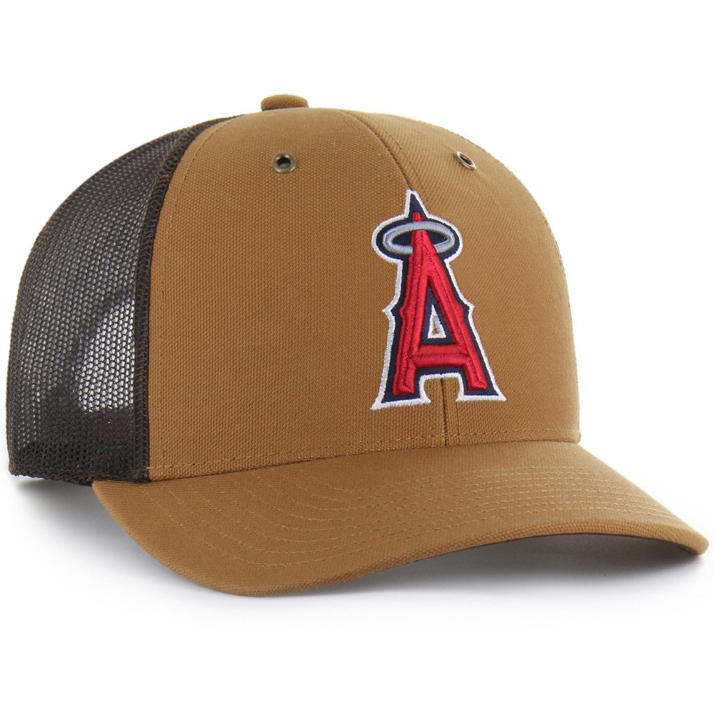 Los Angeles Angels Carhartt x '47 Trucker Adjustable Hat - Brown Hats