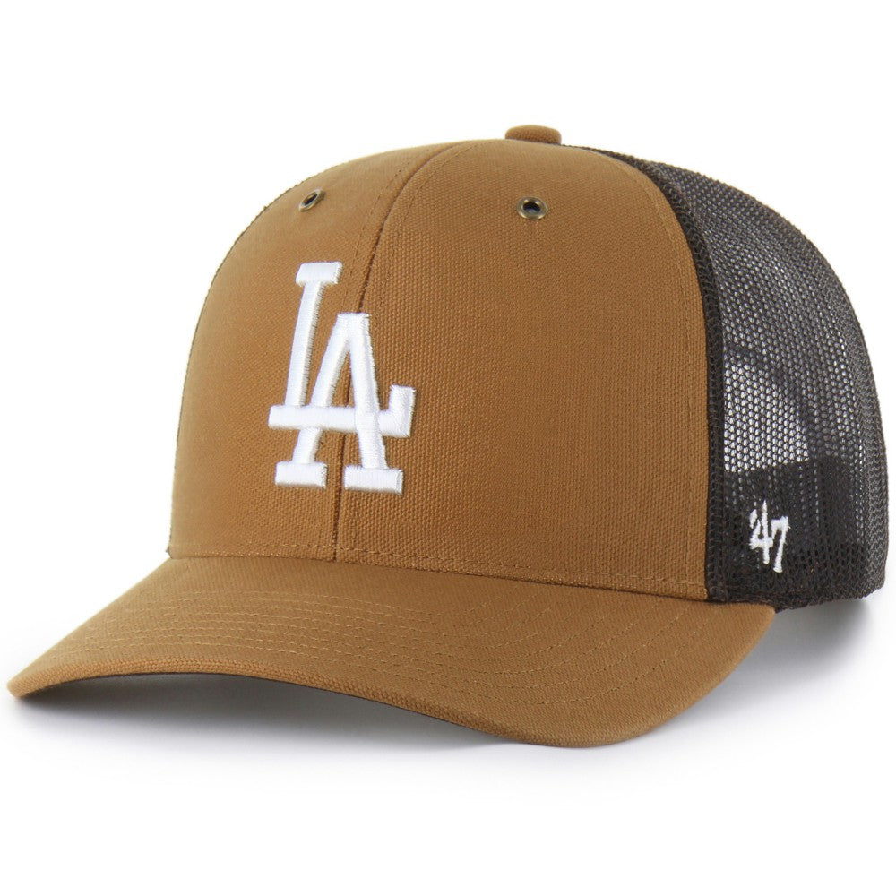 Los Angeles Dodgers Carhartt x '47 Trucker Adjustable Hat - Brown Hats