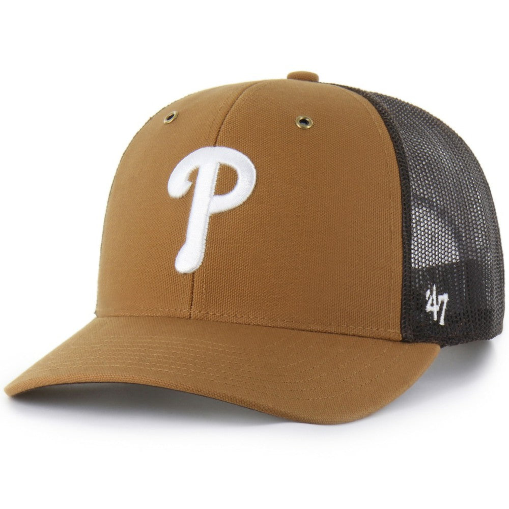 Philadelphia Phillies Carhartt x '47 Trucker Adjustable Hat - Brown Hats