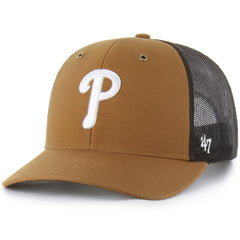 Philadelphia Phillies Carhartt x '47 Trucker Adjustable Hat - Brown Hats