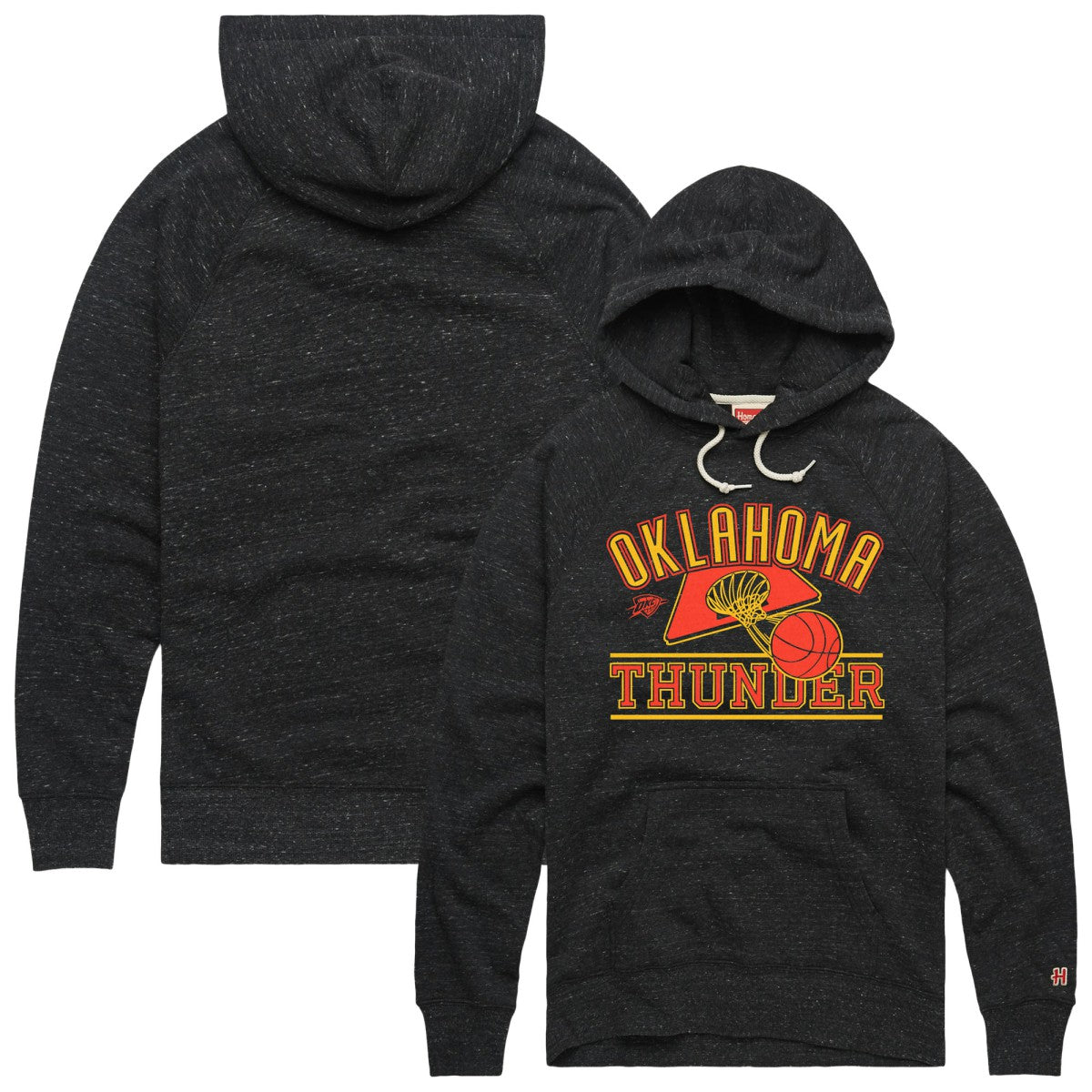 Oklahoma City Thunder Homage Unisex Hometown Edition Tri-Blend Raglan Pullover Hoodie Heather Black