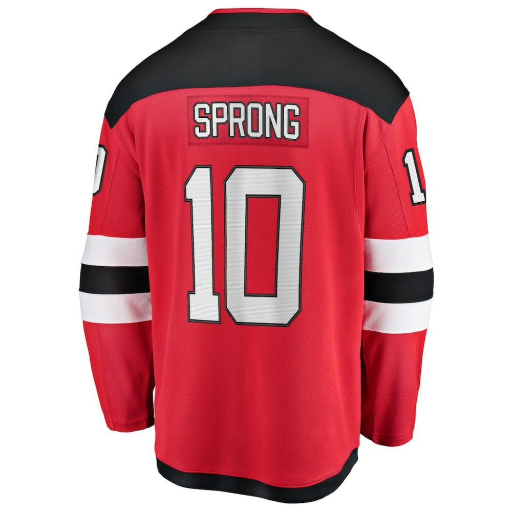 NHL Daniel Sprong New Jersey Devils Fanatics Home Breakaway Jersey - Red