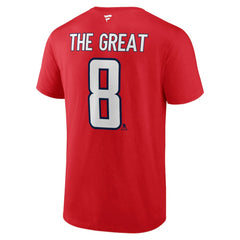 NHL Alexander Ovechkin Washington Capitals Fanatics NHL All-Time Leading Goal Scorer The Great 8 Name & Number T-Shirt - Red