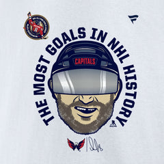 NHL Alexander Ovechkin Washington Capitals Fanatics NHL All-Time Leading Goal Scorer GR8 Caricature Fleece Pullover Sweatshirt - White