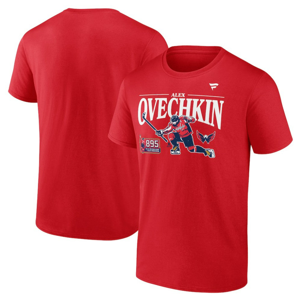 NHL Alexander Ovechkin Washington Capitals Fanatics NHL All-Time Leading Goal Scorer GR8 Celebration T-Shirt - Athletic Red