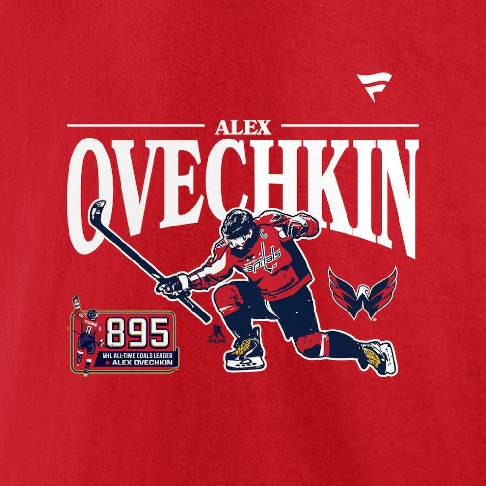 NHL Alexander Ovechkin Washington Capitals Fanatics NHL All-Time Leading Goal Scorer GR8 Celebration T-Shirt - Athletic Red