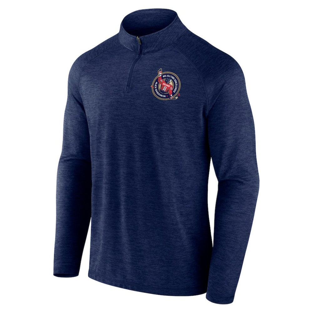 NHL Alexander Ovechkin Washington Capitals Fanatics NHL All-Time Leading Goal Scorer GR8 895 Quarter-Zip Top - Navy