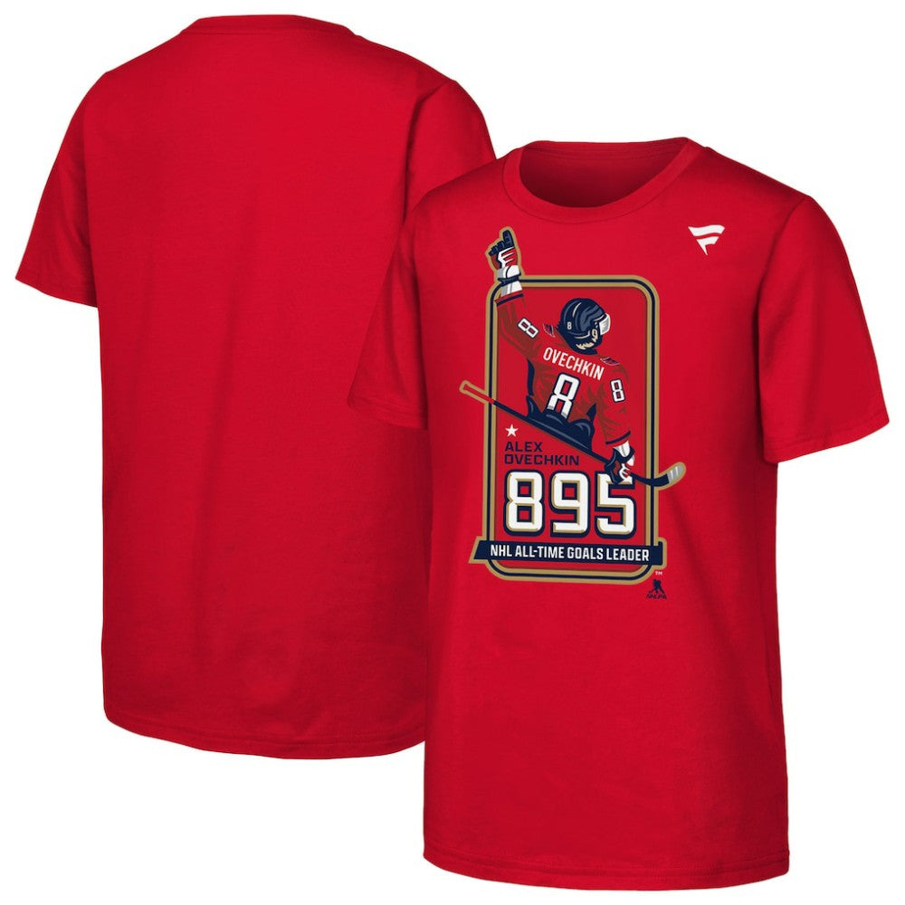 NHL Alexander Ovechkin Washington Capitals Youth NHL All-Time Leading Goal Scorer Locker Room T-Shirt - Red