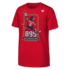 NHL Alexander Ovechkin Washington Capitals Youth NHL All-Time Leading Goal Scorer Locker Room T-Shirt - Red