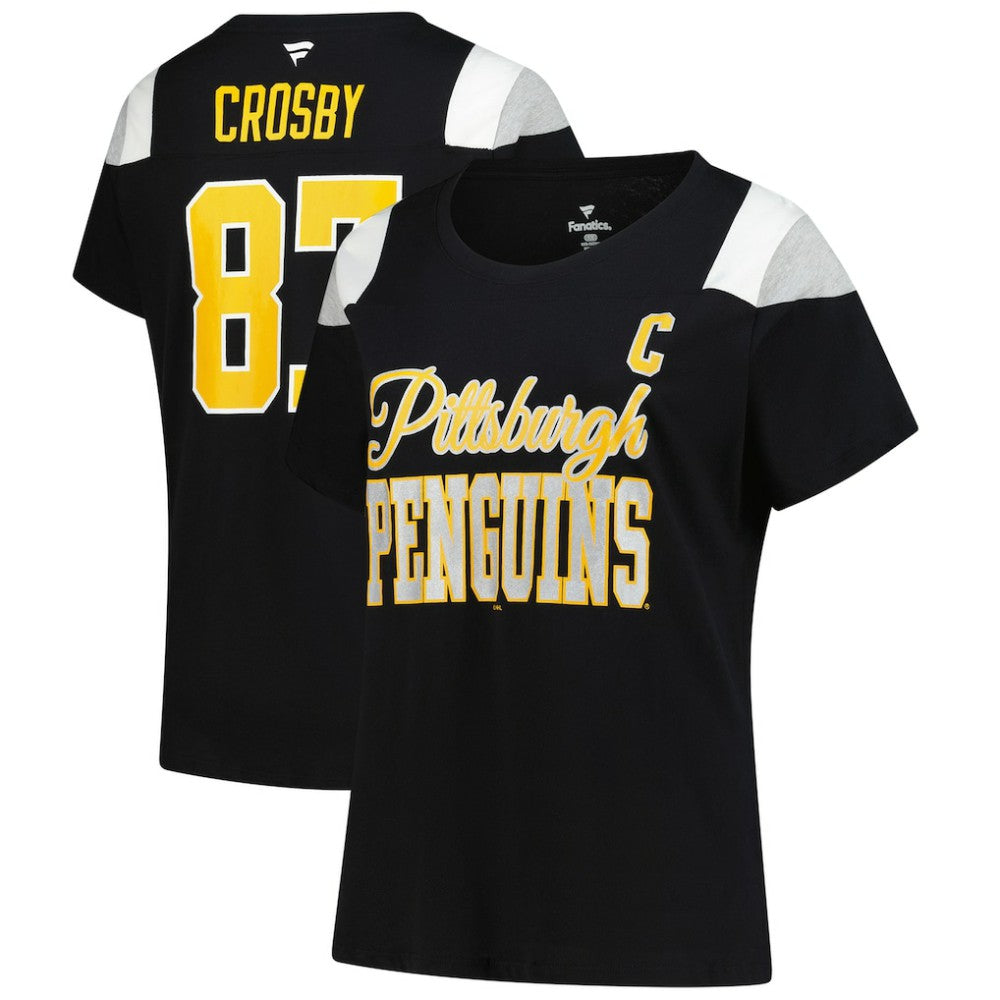 NHL Sidney Crosby Pittsburgh Penguins Fanatics Women's Plus Size Name & Number Scoop Neck T-Shirt - Black