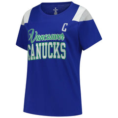 NHL Quinn Hughes Vancouver Canucks Fanatics Women's Plus Size Name & Number Scoop Neck T-Shirt - Royal