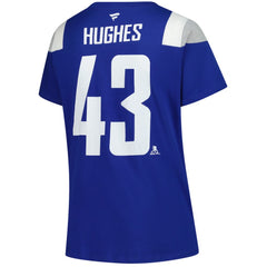NHL Quinn Hughes Vancouver Canucks Fanatics Women's Plus Size Name & Number Scoop Neck T-Shirt - Royal