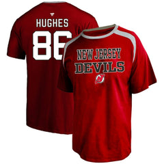 NHL Jack Hughes New Jersey Devils Profile Big & Tall Name & Number T-Shirt - Red