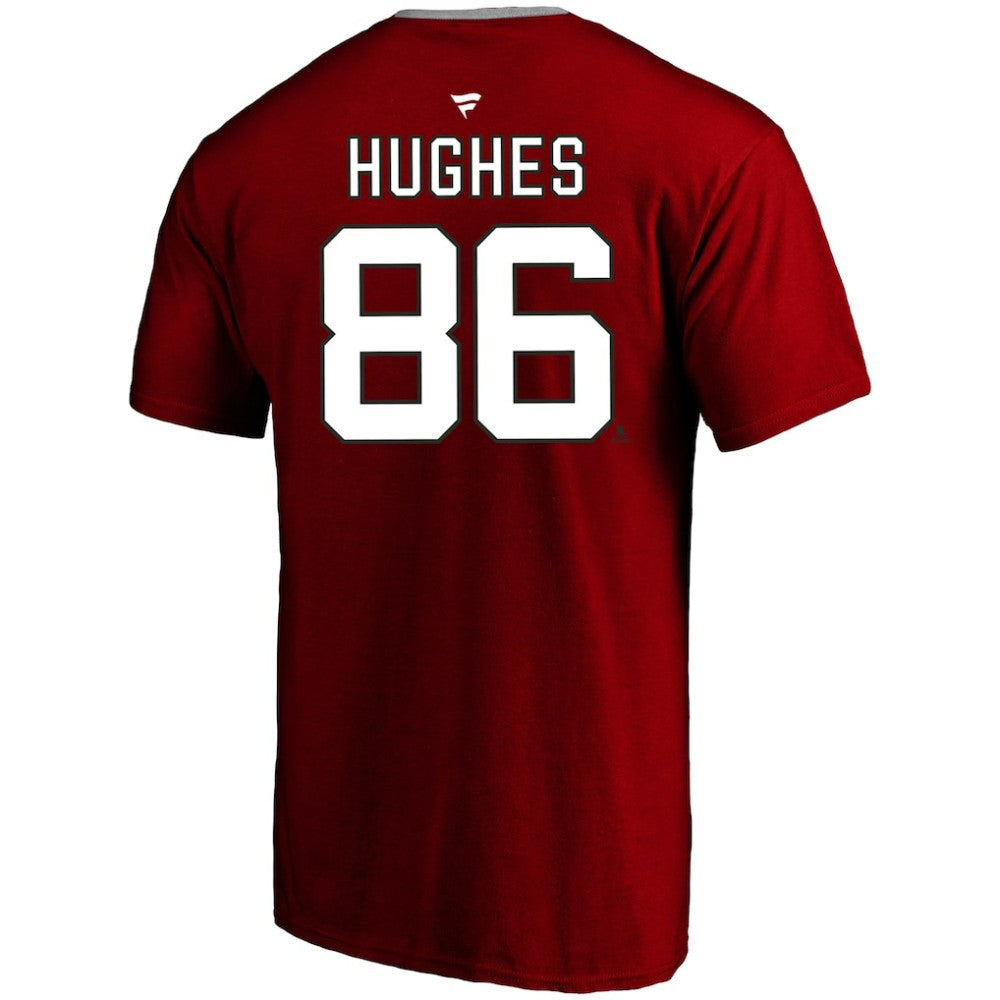 NHL Jack Hughes New Jersey Devils Profile Big & Tall Name & Number T-Shirt - Red