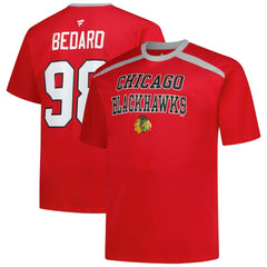 NHL Connor Bedard Chicago Blackhawks Profile Big & Tall Name & Number T-Shirt - Red