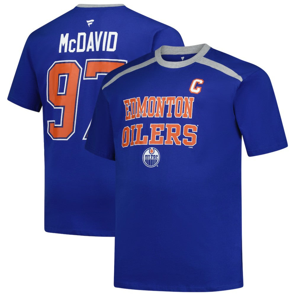 NHL Connor McDavid Edmonton Oilers Profile Big & Tall Name & Number T-Shirt - Royal