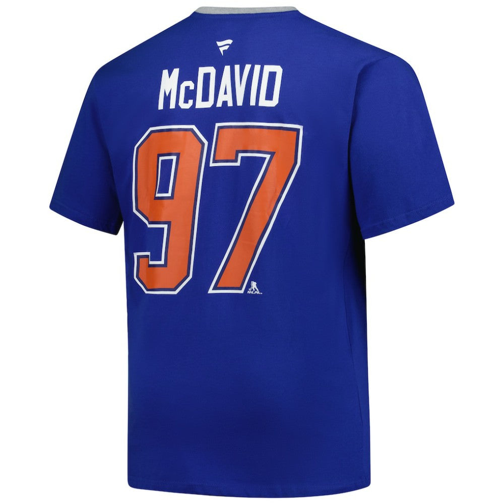 NHL Connor McDavid Edmonton Oilers Profile Big & Tall Name & Number T-Shirt - Royal
