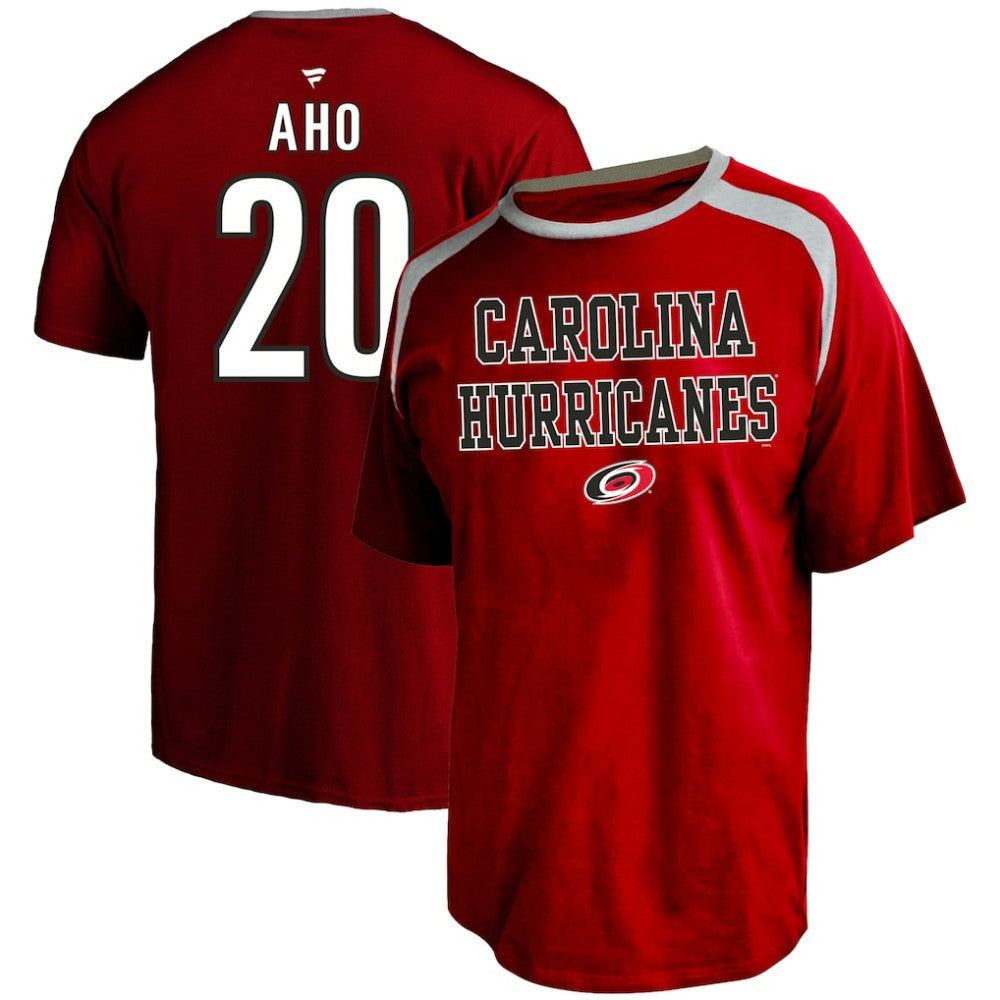 NHL Sebastian Aho Carolina Hurricanes Profile Big & Tall Name & Number T-Shirt - Red
