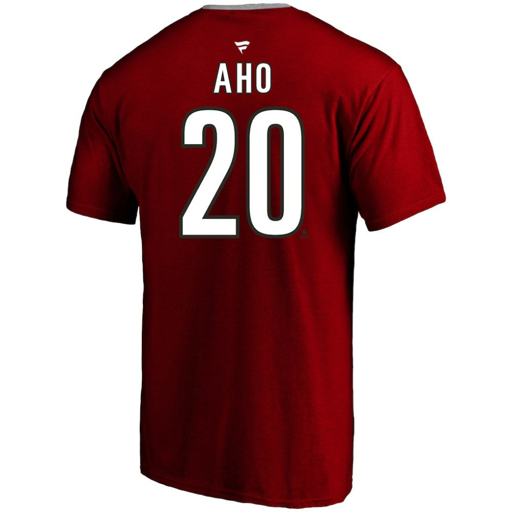 NHL Sebastian Aho Carolina Hurricanes Profile Big & Tall Name & Number T-Shirt - Red