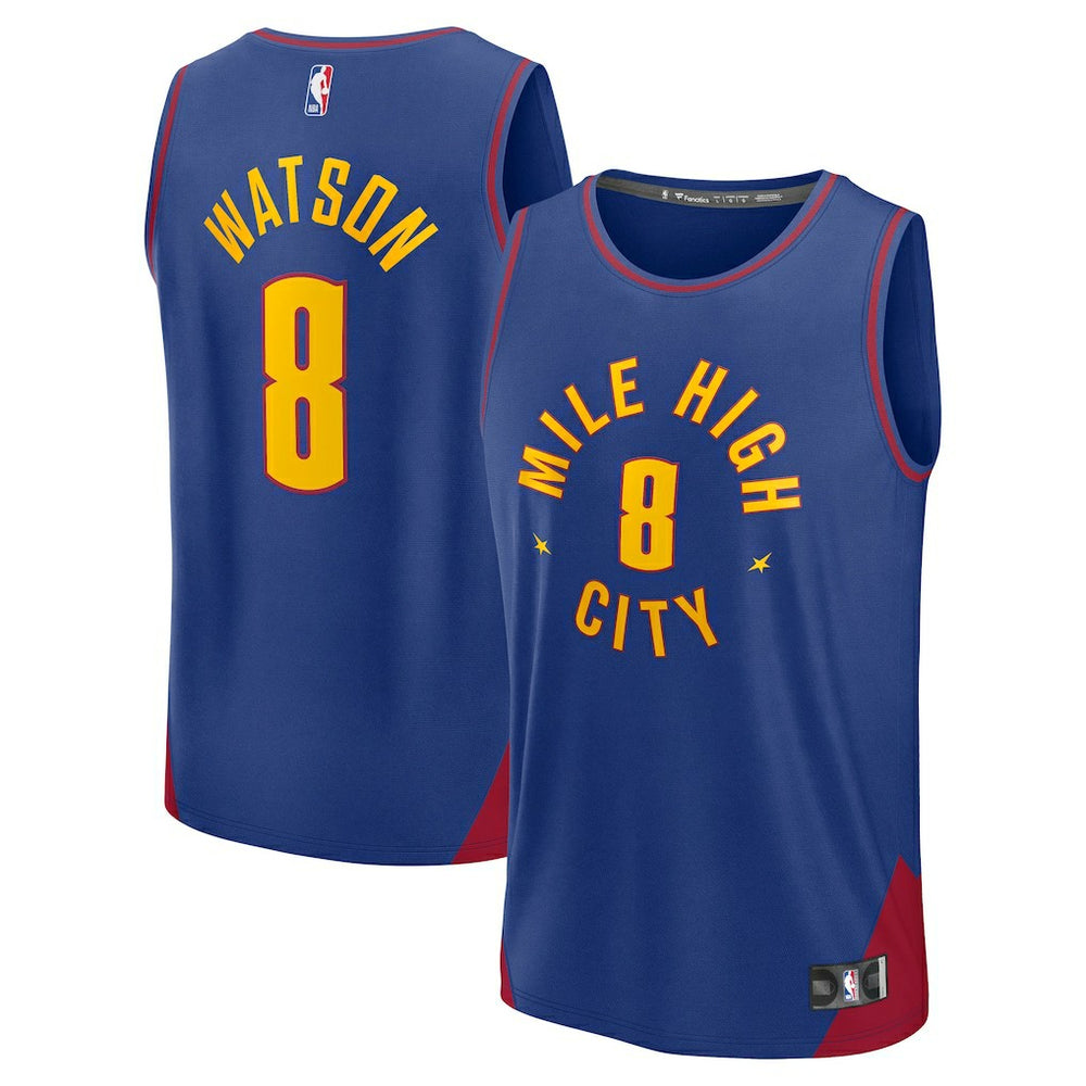Peyton Watson Denver Nuggets Fast Break Replica Player Jersey Statement Editi- Blue
