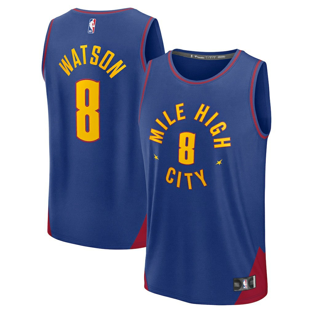 Peyton Watson Denver Nuggets Fast Break Replica Player Jersey Statement Editi- Blue