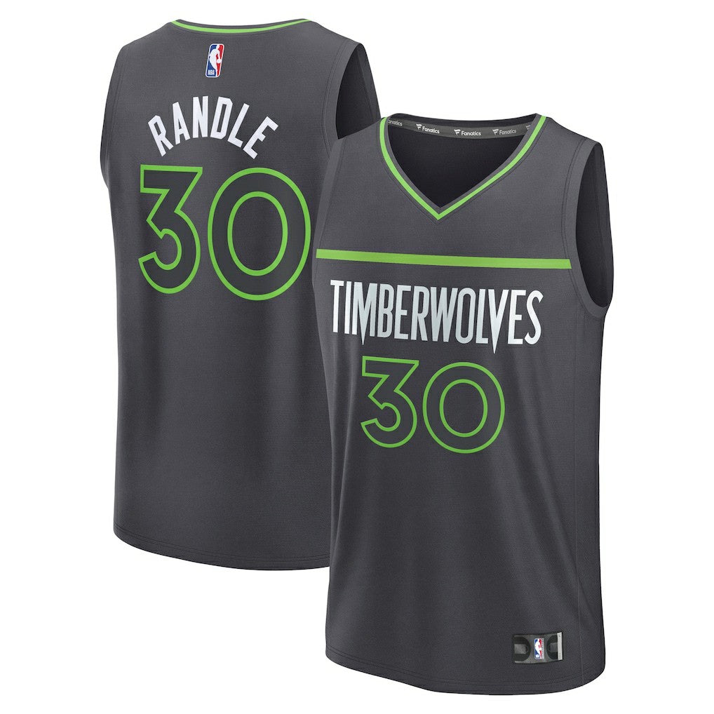Julius Randle Minnesota Timberwolves Fast Break Replica Player Jersey Statement Edition Charcoal