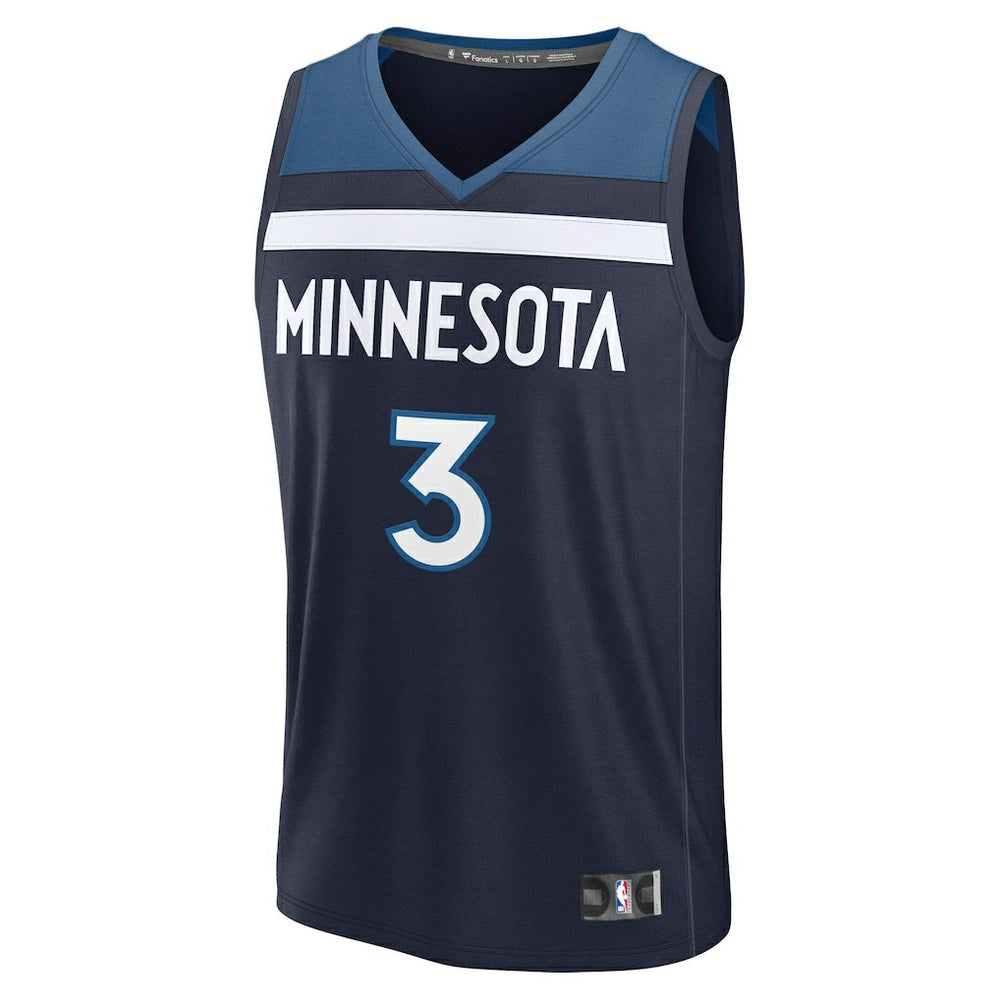 Jaden McDaniels Minnesota Timberwolves Fast Break Replica Player Jersey Icon Edition Navy