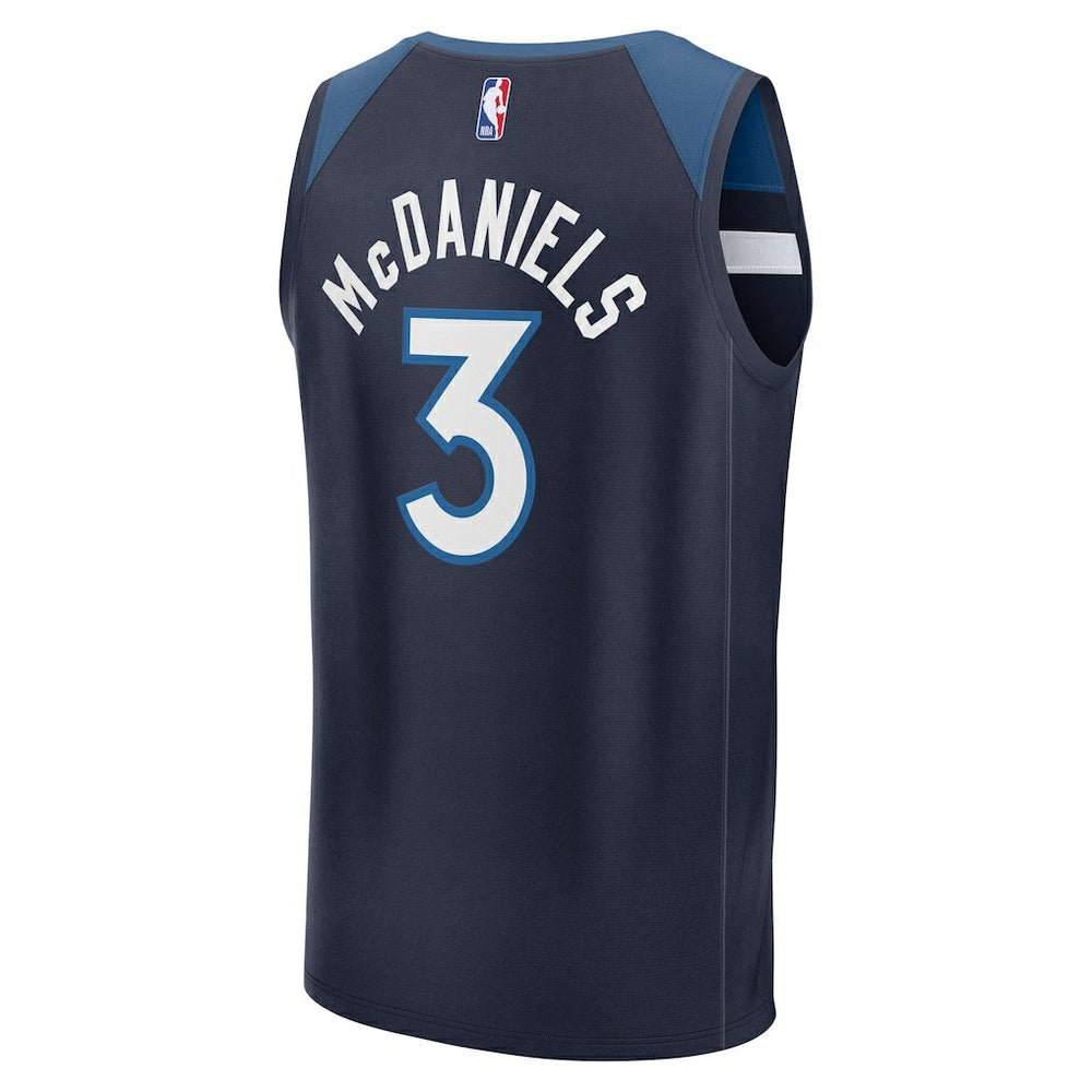 Jaden McDaniels Minnesota Timberwolves Fast Break Replica Player Jersey Icon Edition Navy