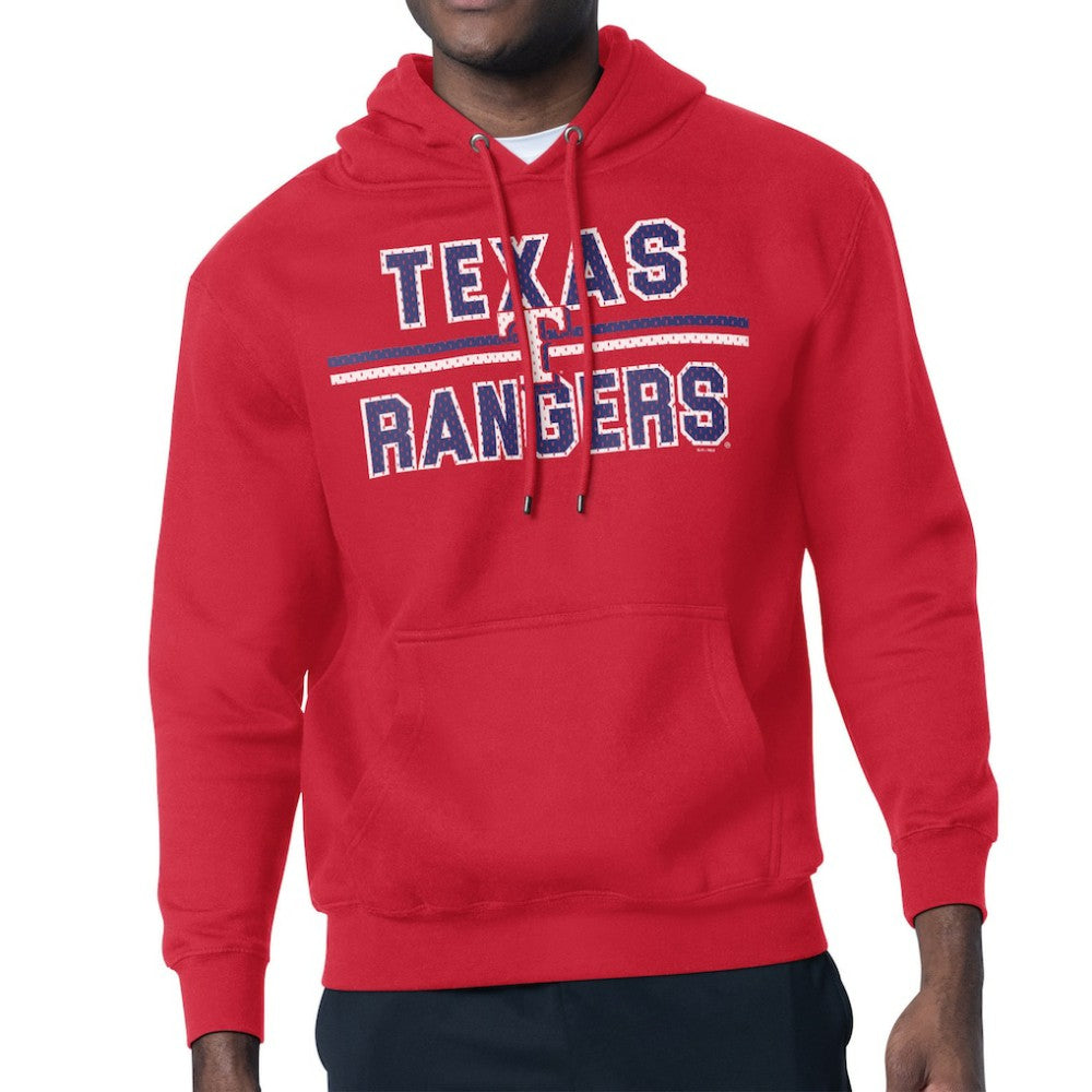 Texas Rangers Starter Team Mesh Print Graphic Pullover Hoodie - Red Hoodies
